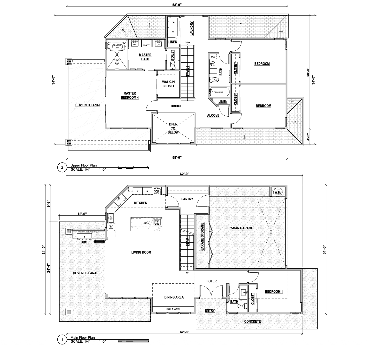 Residence 06 floor plans, main and upper level